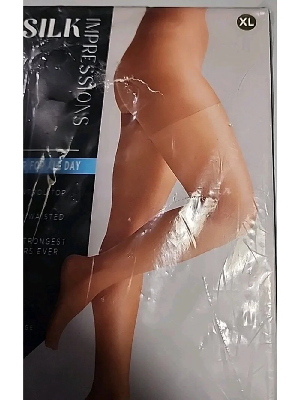 4-Pack SILK IMPRESSIONS Women’s XL All Day Sheer Control Top Pantyhose Cocoa NWT